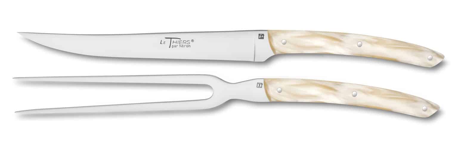 Service à Découper Laguiole Maison Chambriard – Corne & Inox – Fabriqué à Thiers